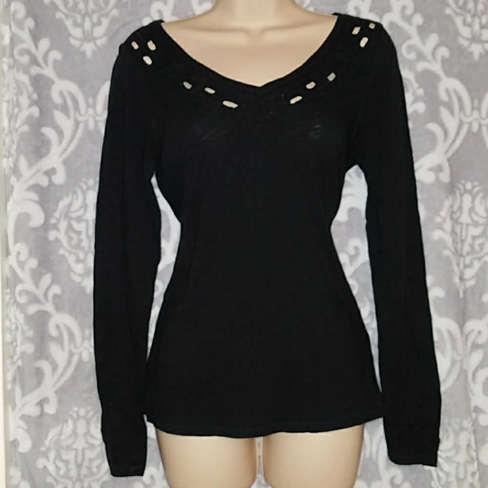 Lucky Brand Long Sleeve Black Shirt Size Medium